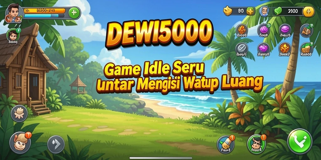 Tampilan gameplay DEWI5000 yang menarik dan penuh warna.