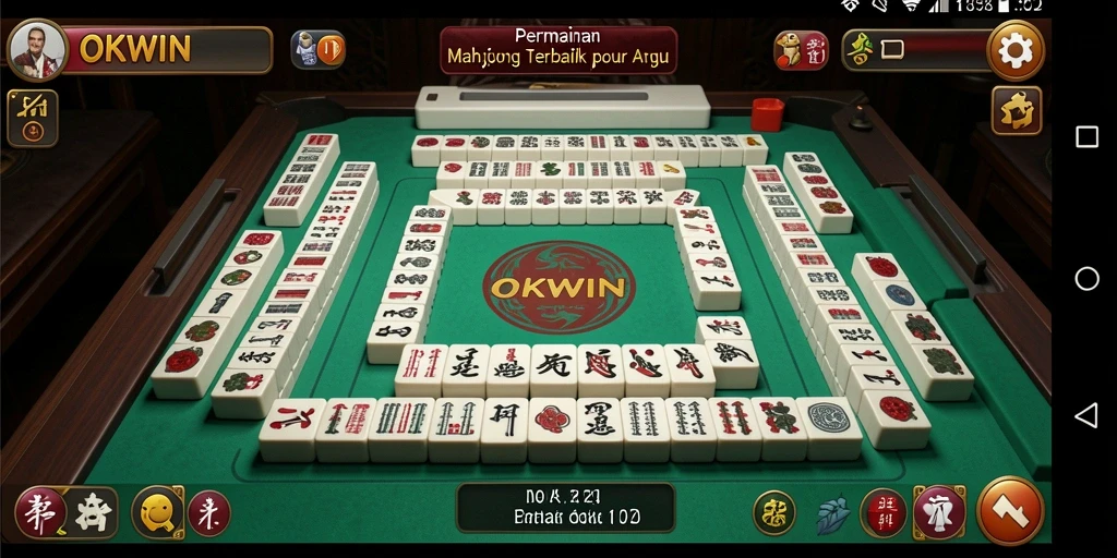 Tampilan gameplay Mahjong yang menarik di OKWIN.