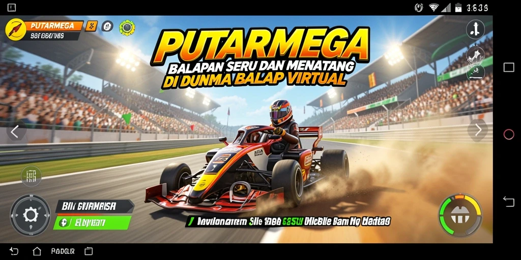 Gameplay seru dan menantang dari PUTARMEGA di lintasan balap.